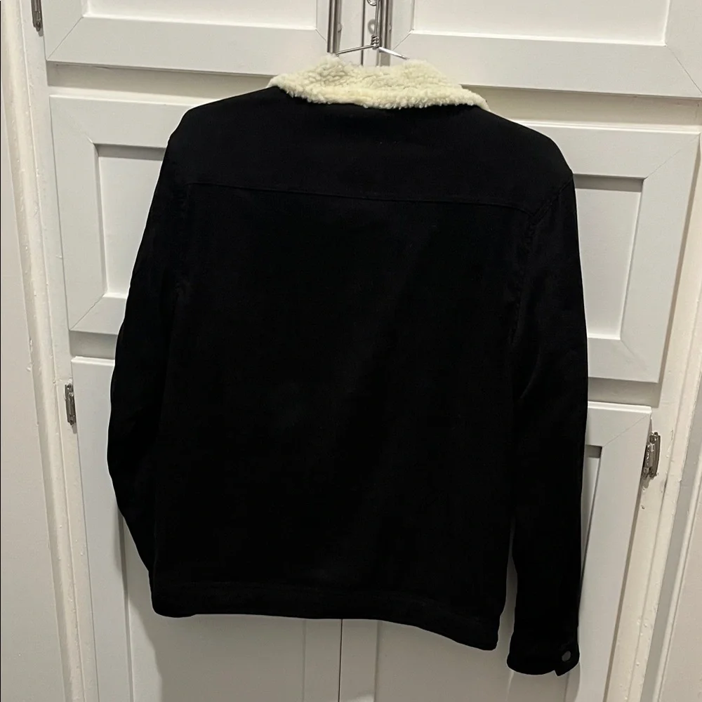 Men's Black corduroy Jacket with Sherpa Collar